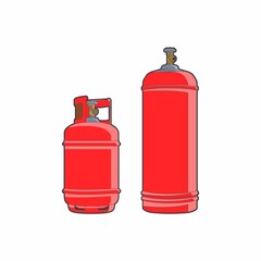 Gas cylinders. Propane. CIS. White background. Vector.