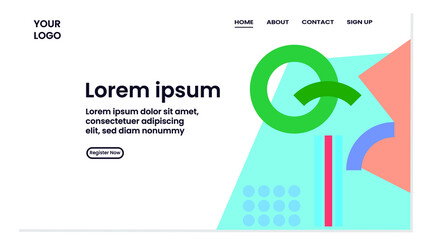 ABSTRACT GEOMETRIC BACKGROUND FLAT COLOR DESIGN VECTOR TEMPLATE FOR WALLPAPER, COVER DESIGN, HOMEPAGE DESIGN