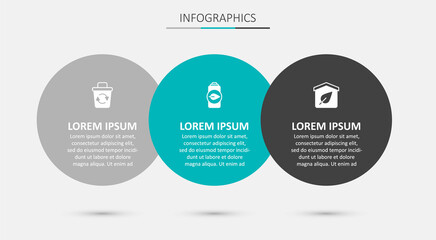 Set Eco nature leaf battery, Recycle bin and friendly house. Business infographic template. Vector
