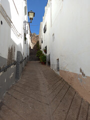Street of Laujar de Andarax in Andalusia in a sunny day. you can see white houses