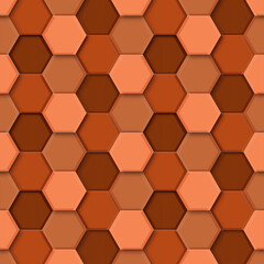 3D Rendering Hexagon Seamless Pattern Background.