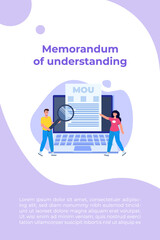 Fototapeta na wymiar memorandum of understanding MOU. Vector illustration.