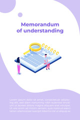 memorandum of understanding MOU. Vector illustration.