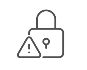 Lock line icon. Padlock warning sign. Security access symbol. Quality design element. Line style lock icon. Editable stroke. Vector