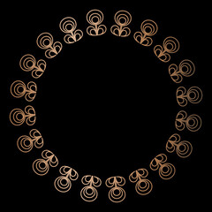 Simple floral linear golden frame, design elements