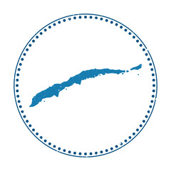 Roatan sticker. Travel rubber stamp with a map of the island, vector illustration. Can be used as an insignia, logotype, label, sticker, or badge of Roatan.