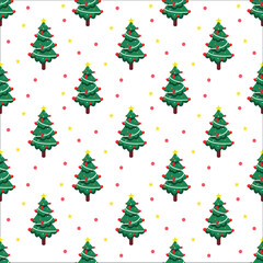 Christmas tree pattern. Vector illustration.