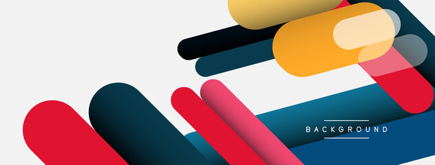 Abstract background. Round shapes, lines compositions on grey backdrop. Vector illustration for wallpaper banner background or landing page