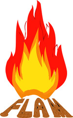 fire and flames text illustration 