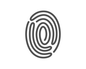 Fingerprint line icon. Digital finger print sign. Biometric scan symbol. Quality design element. Line style fingerprint icon. Editable stroke. Vector