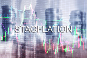 Stagflation Concept. Recession inflation Finance