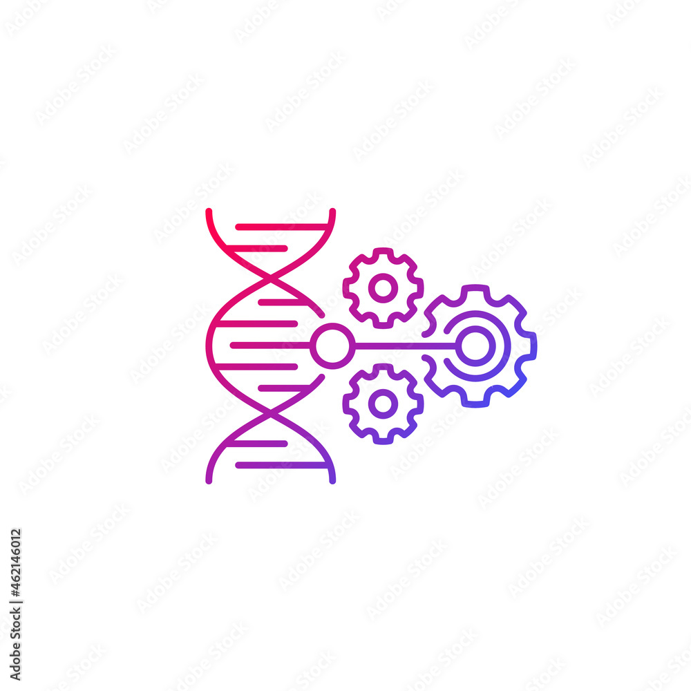 Wall mural crispr, dna editing icon, line vector