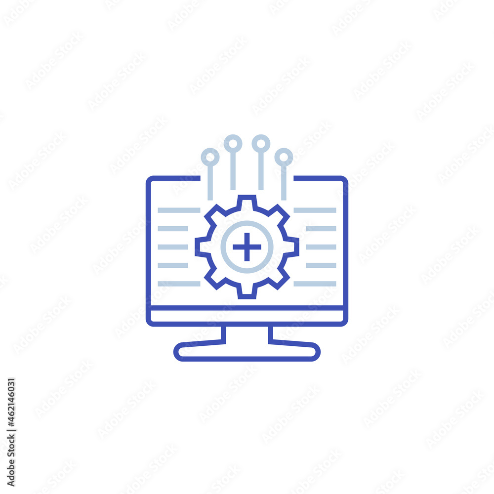 Poster framework, vector icon in line style
