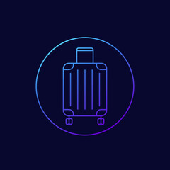 luggage bag icon, linear design
