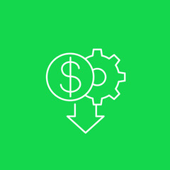cost reduction icon, linear design