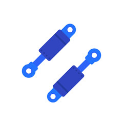Hydraulic cylinders icon on white, vector
