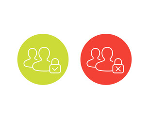 Parental control off, on icons, linear design