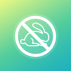 No animal testing icon, cruelty free vector