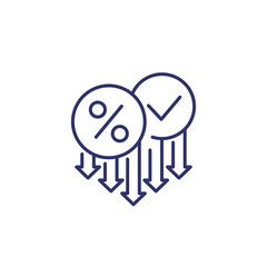 percent down line icon on white