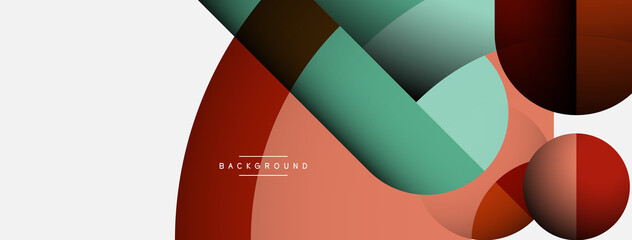 Geometric abstract background. Round shapes, circles, lines composition for wallpaper banner background or landing page