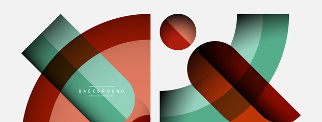 Geometric abstract background. Round shapes, circles, lines composition for wallpaper banner background or landing page