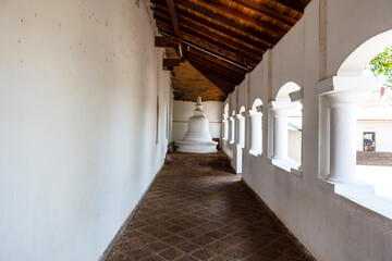 Hallway inside of the Buddhist cave temples in Dambulla, Central Sri Lanka, Sri Lanka, Asia