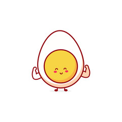 Cute funny egg expression character. Vector hand drawn cartoon mascot character illustration icon. Isolated on white background. food character concept