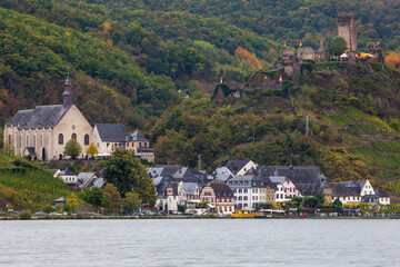 Fototapeta na wymiar Townscape with Cochem Imperial Castle, Cochem, Central Moselle, Rhineland-Palatinate, Germany, Europe