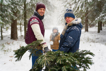 Portrait of family time at winter season