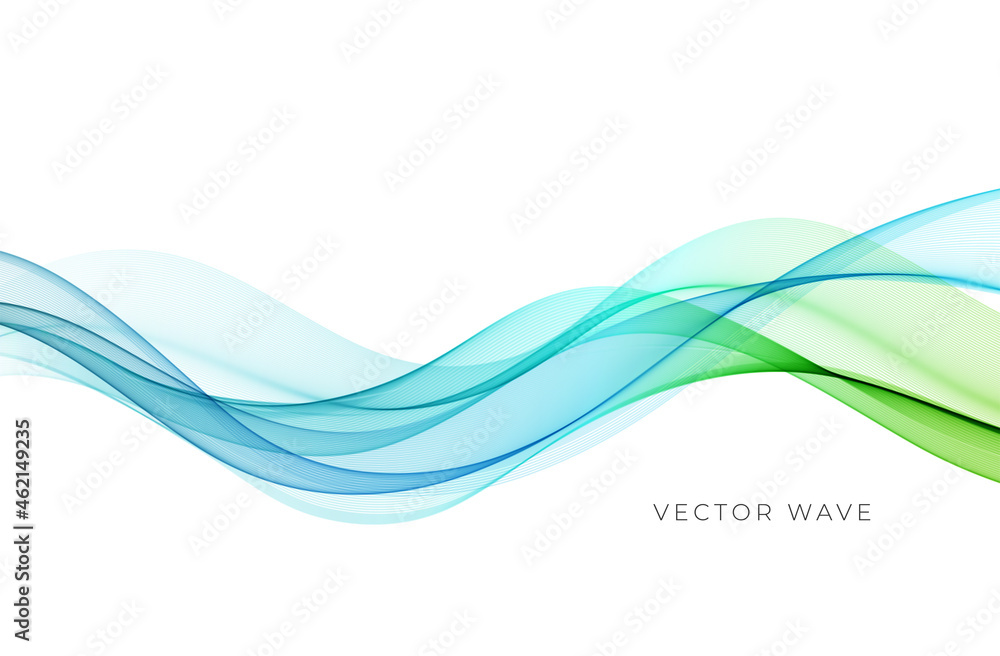 Poster Vector abstract colorful flowing wave lines isolated on white background. Design element for wedding invitation, greeting card