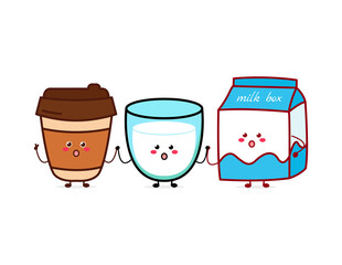 Cute funny friendship expression character. Vector hand drawn cartoon mascot character illustration icon. Isolated on white background. food character concept