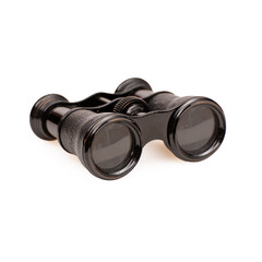 Black binoculars isolated on white background