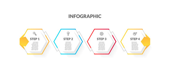 modern hexagonal timeline infographic. perfect for presentation, process diagram, workflow, and banner