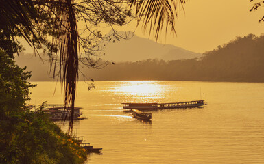 Tourist boat on Mekong River