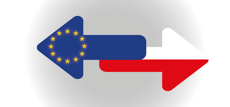 EU- und Polen-Symbol in Pfeilform