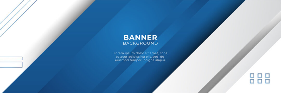 Blue banner background vector illustration - polygon abstract mosaic blue banner