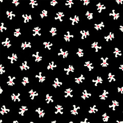 Seamless pattern of simple and cute bear illustration,