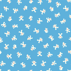 Seamless pattern of simple and cute bear illustration,
