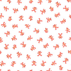 Seamless pattern of simple and cute bear illustration,