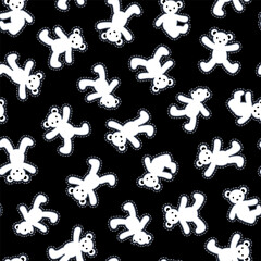 Seamless pattern of simple and cute bear illustration,