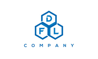 DFL three letters creative polygon hexagon logo