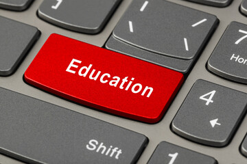 Fototapeta premium Computer notebook keyboard with Education key