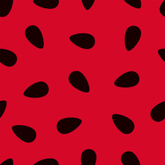 Seamless red watermelon background with seeds.