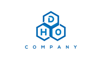 DHO three letters creative polygon hexagon logo