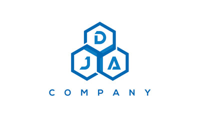 DJA three letters creative polygon hexagon logo