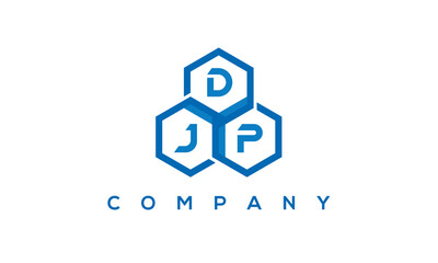 DJP three letters creative polygon hexagon logo