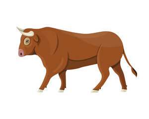 bulls and cows vector. Bull silhouette isolated