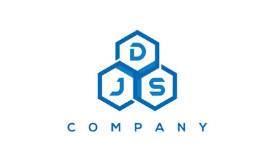 DJS three letters creative polygon hexagon logo