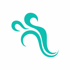Abstract drawing of a wave - a sea sign, an icon.