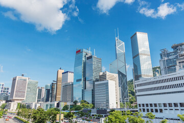 Fototapeta na wymiar Skyline of downtown district of Hong Kong city